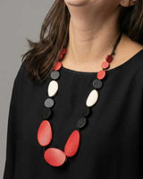 Red and Black Sybil Necklace - Warm Hue, Modern Edge