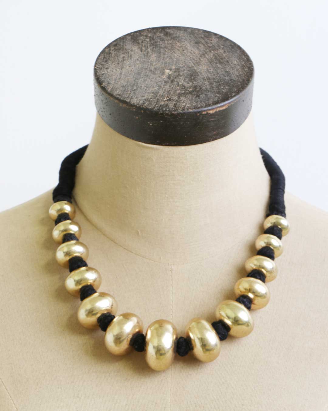 Artisan metal bead necklace made in India