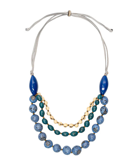 Idra necklace with Tagua, bombona, acai, and pambil beads