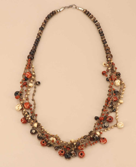 Tibetan five-strand beaded necklace