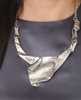 Crushed Paper-Inspired Statement Necklace