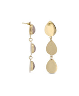 Handmade brass earrings with faceted rose quartz