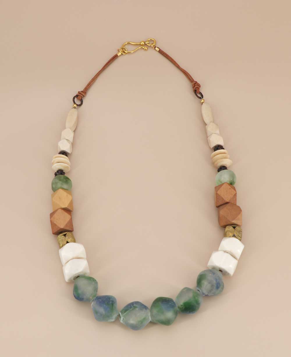 Recycled glass bead necklace store