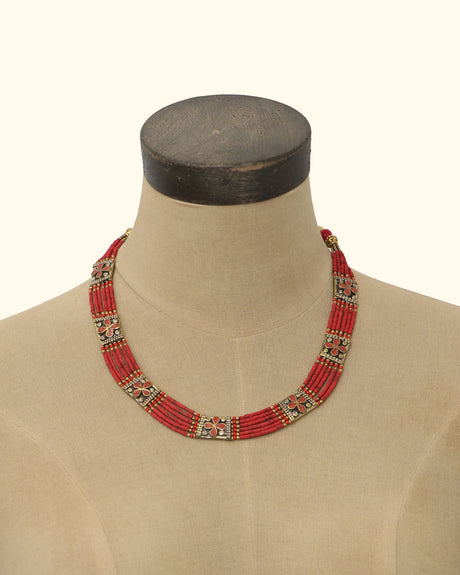 Tibetan Blush Tones IInlay Necklace