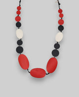 Red and Black Sybil Necklace - Warm Hue, Modern Edge