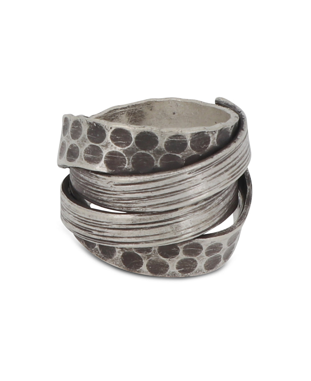 Hand-hammered textured ring