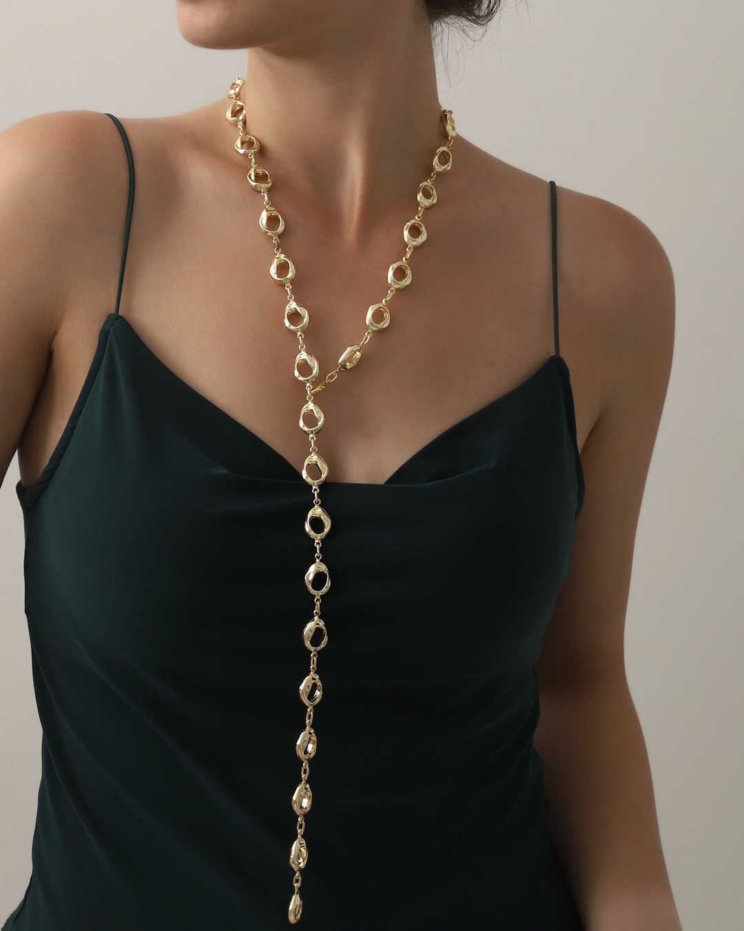 Sculpted Open Links Multi Style Necklace