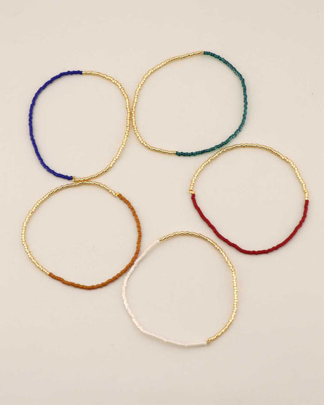 Set of 5 Stretch Delica Bead Bracelets
