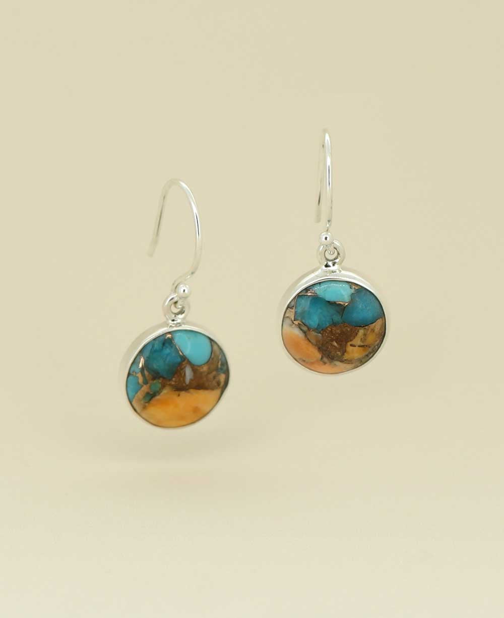 Turquoise Spiny Oyster Earrings