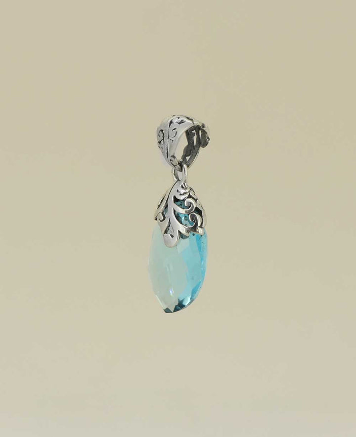 Handcrafted-sterling-silver-blue-topaz-pendant