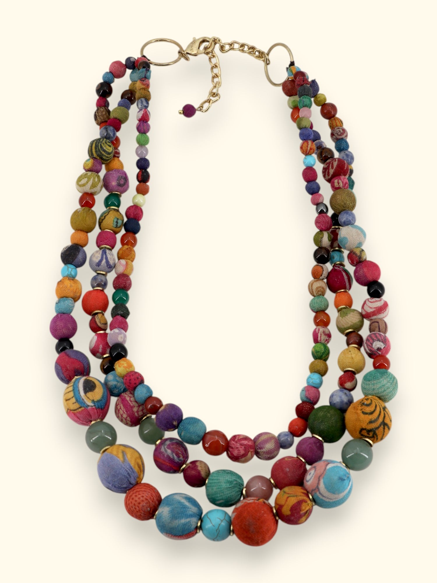 Multicolor Kantha Gemstone Necklace
