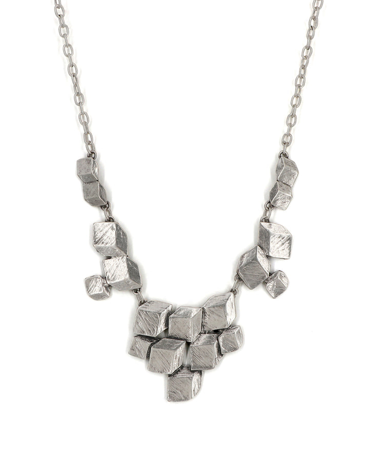 Stacked cube statement necklace