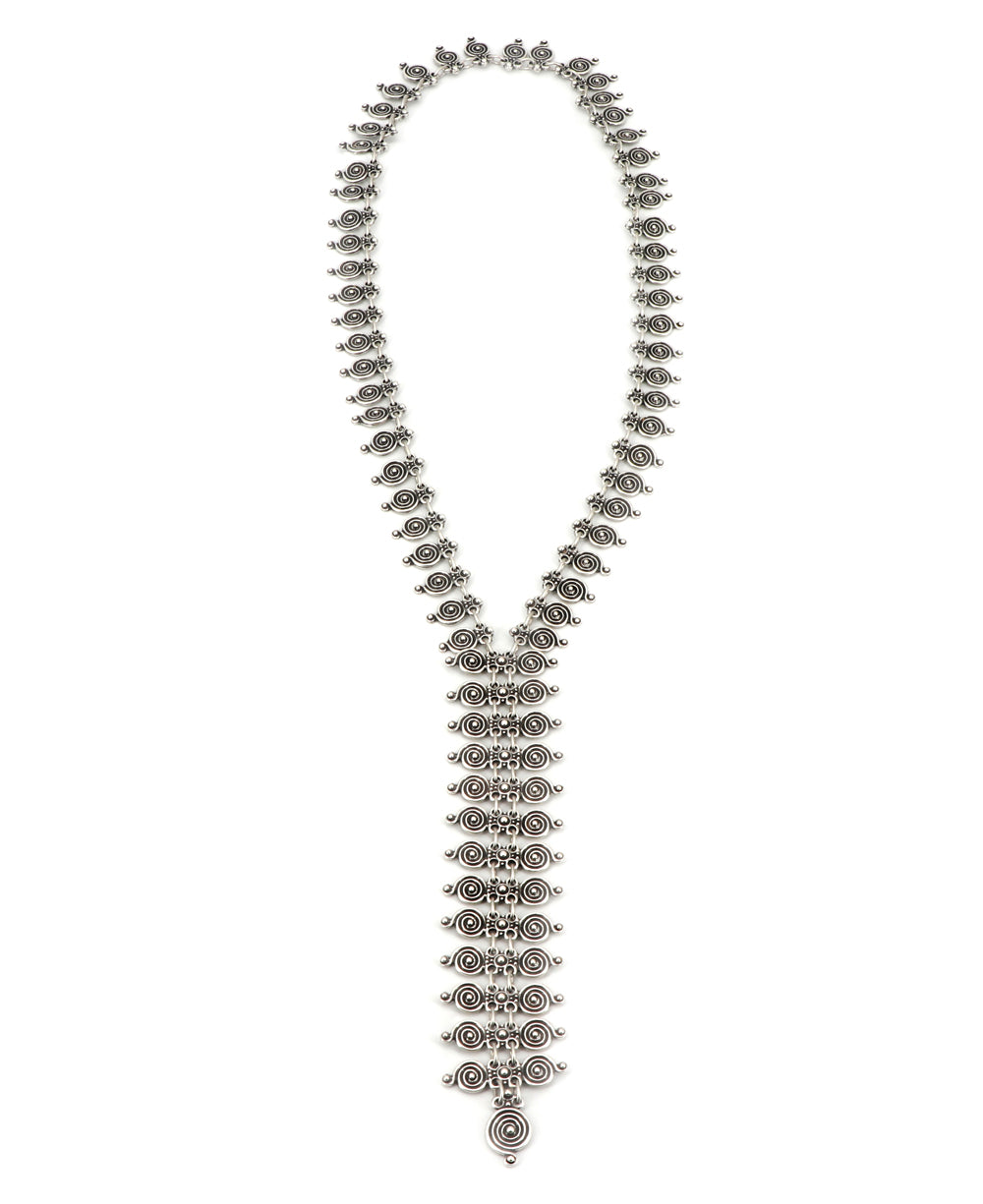 Swirly tab Y-shaped necklace