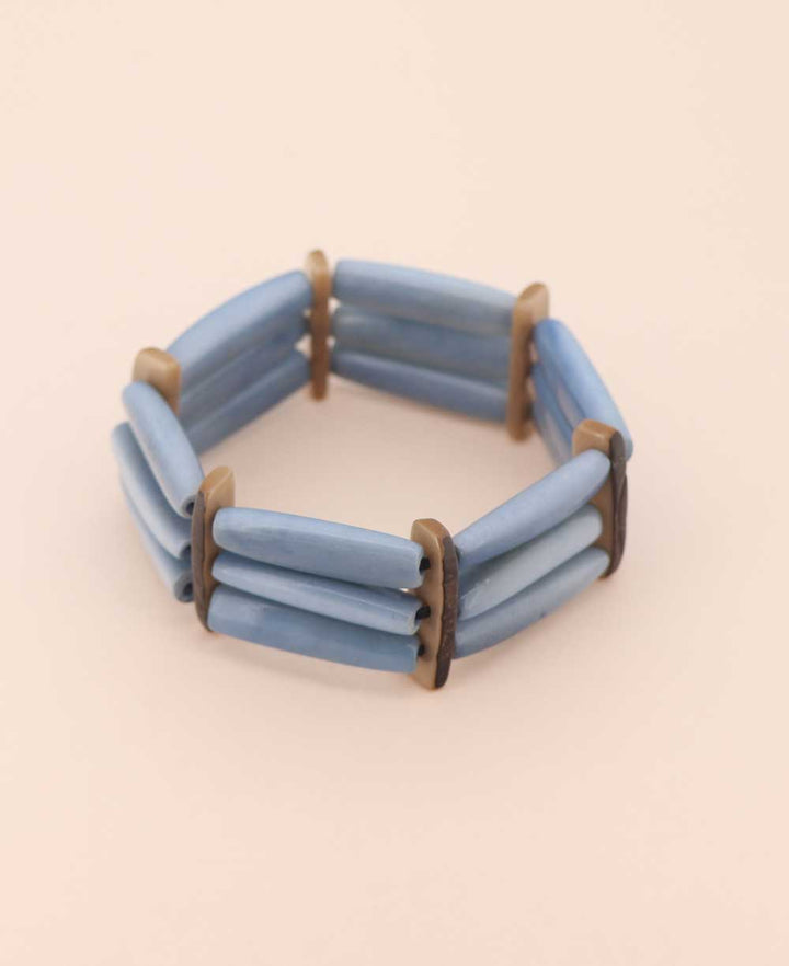 Powder Blue Tagua Tube Bracelet