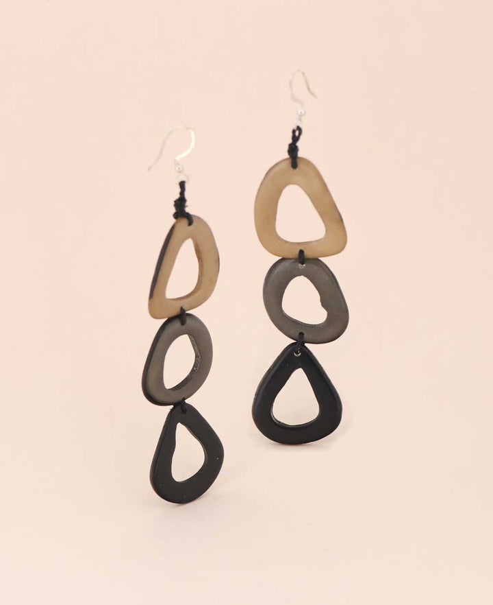 Tagua Triple Ring Earrings