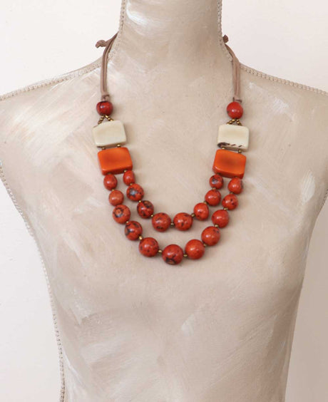 Dual-Strand Bombona Seed Necklace