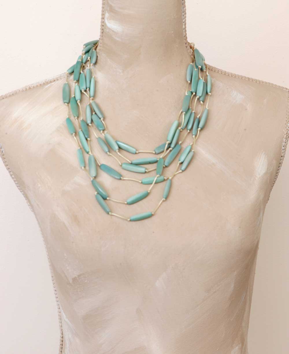Tagua Tube Bead Overlay Necklace