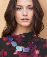 Tagua Necklace in Shades of Blue and Purple