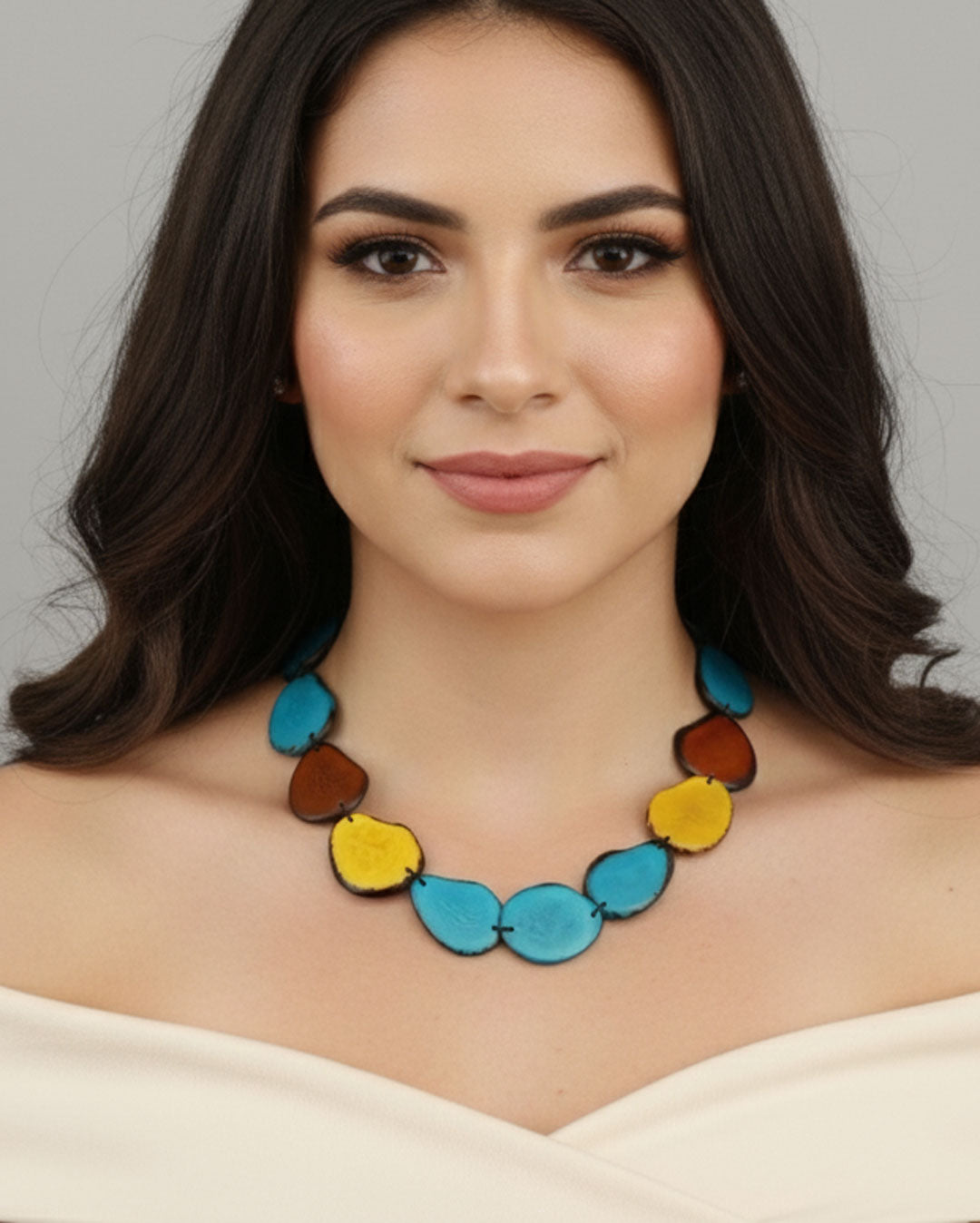 Earth Tones Tagua Chip Necklace