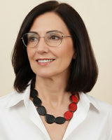 Black And Red Tagua Chip Necklace