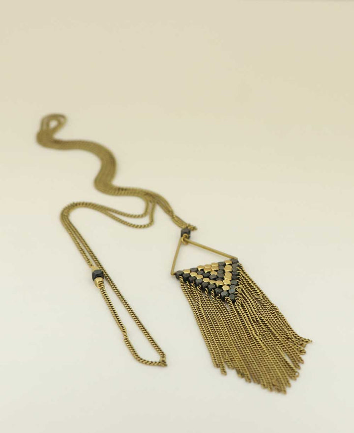 Black and Gold Brass Neckalce