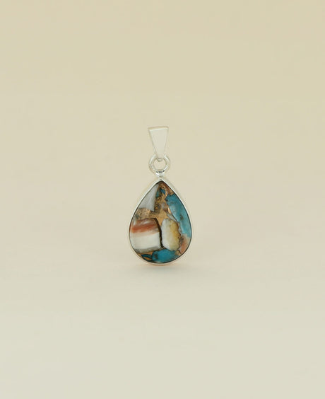 Sterling Silver Pendant with Turquoise Spiny Oyster Stone