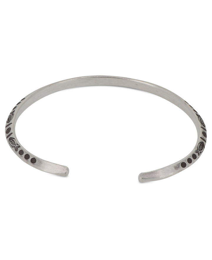 Back view of Fish and Circular Design on High-Purity Silver Bracelet