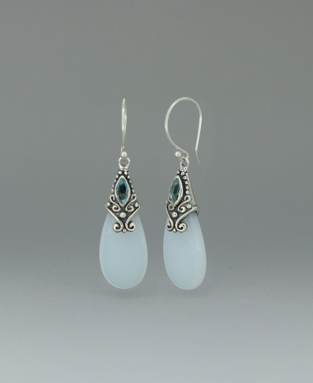Opalite Blue Topaz Earrings