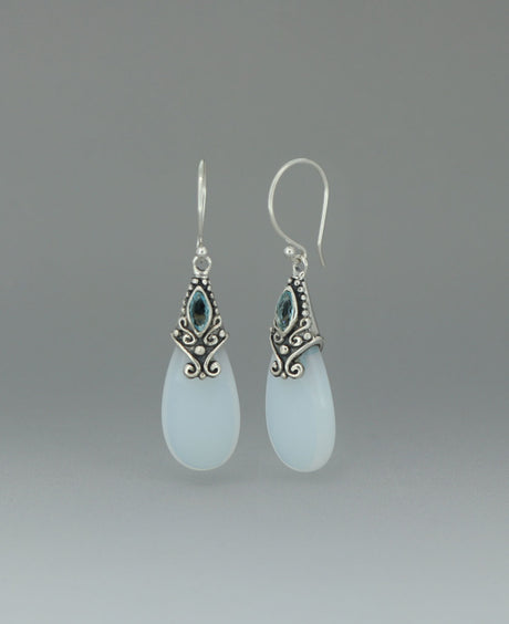 Opalite Blue Topaz Earrings