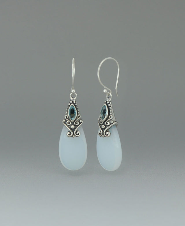 Opalite Blue Topaz Earrings