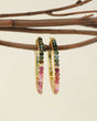 Multicolor tourmaline hoop earrings in gold