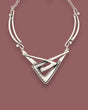 Geometric silver-tone alloy necklace with triangle pendant