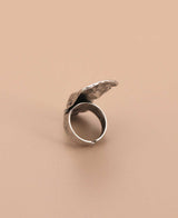 Handcrafted pewter face ring