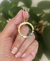 Gold-Plated Hoop Earrings with Turquoise Beads