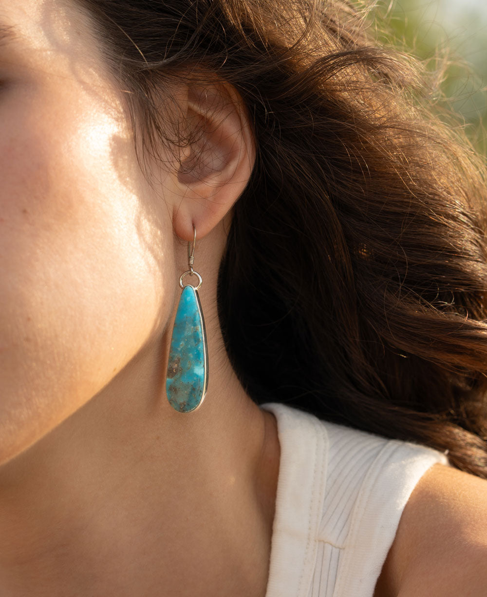 Turquoise earrings in sterling silver