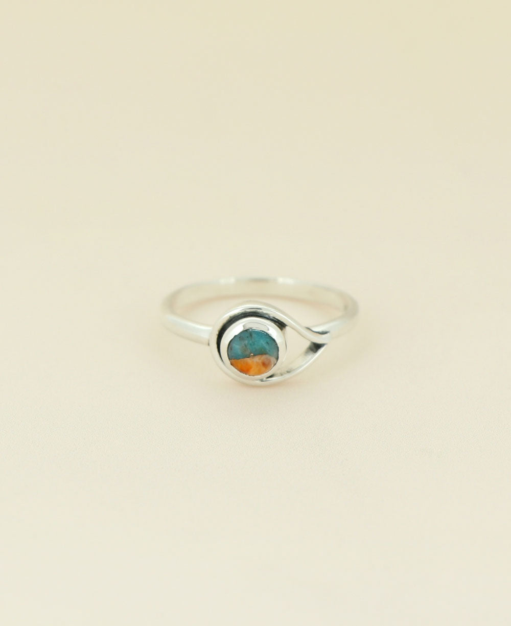 Turquoise Spiny Oyster Sterling Silver Ring