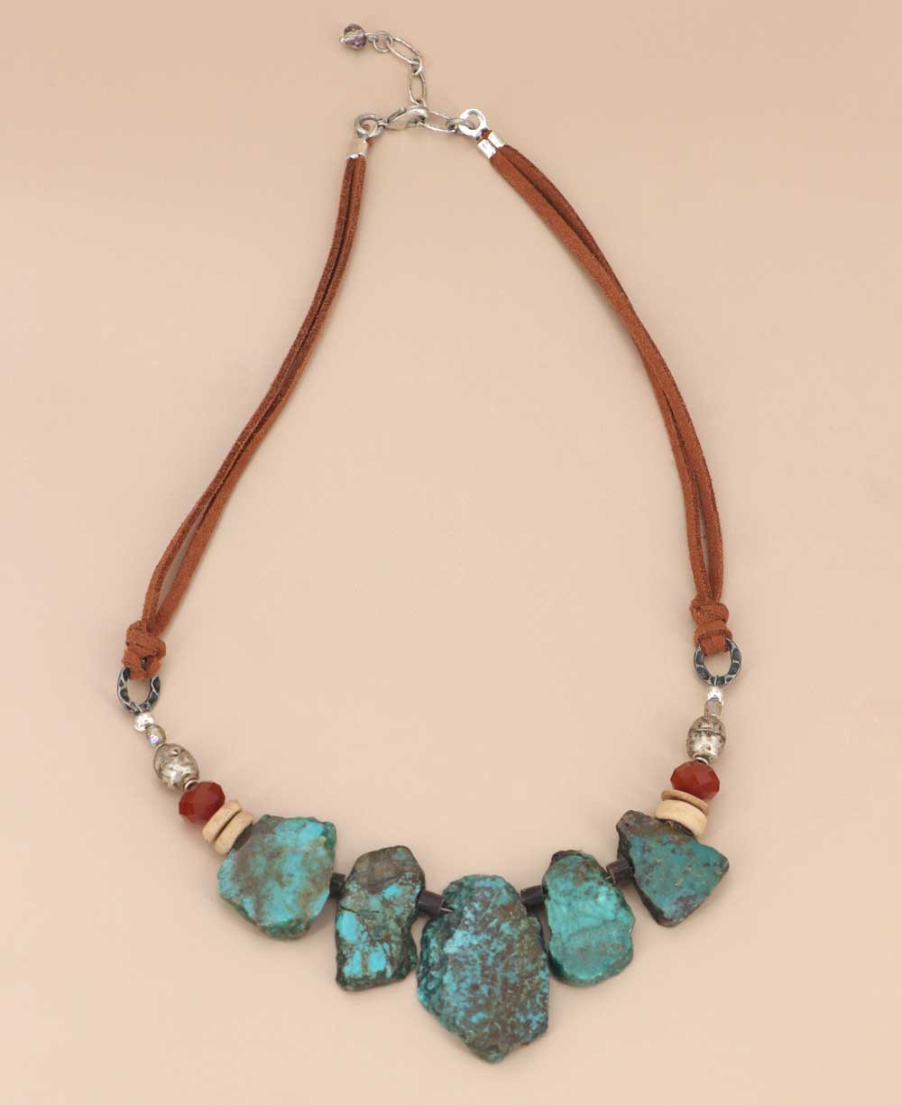 Turquoise nugget statement necklace