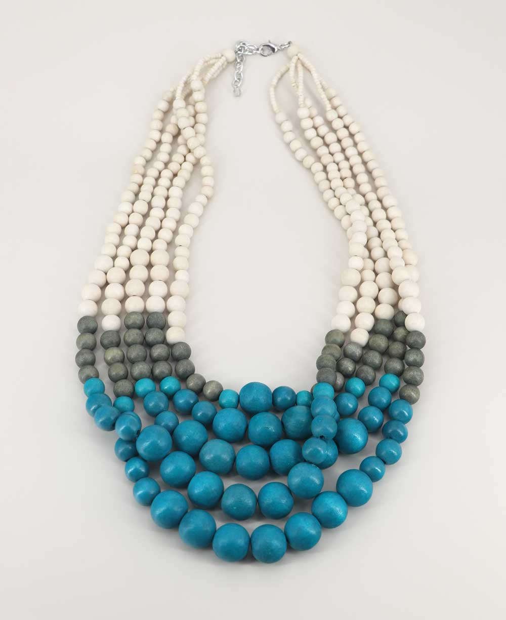 modern palette wood bead necklace