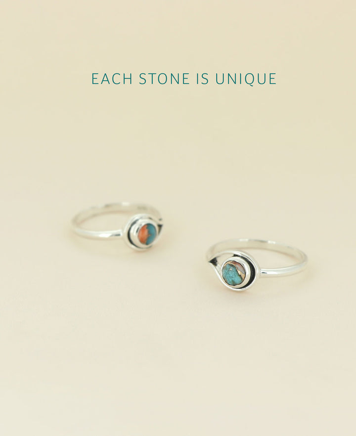 Turquoise Spiny Oyster Sterling Silver Gemstone Ring