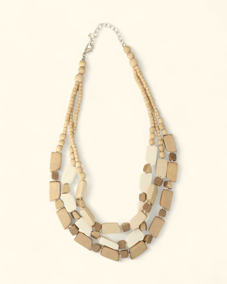Beige-and-white-Wood-Statement-Fashion-necklace-handmade