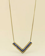 Lapis and Brass Woven Necklace