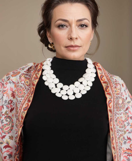 White Disc Neckalce