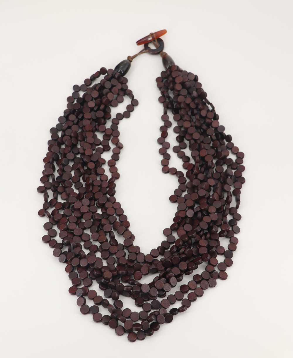 rich brown twisted strand necklace