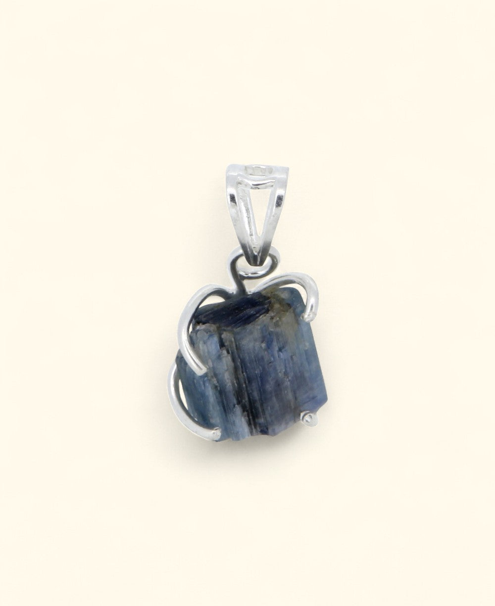 Sterling Silver Raw Cut Kyanite Pendant