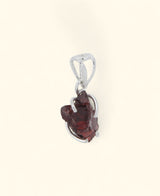 Sterling Silver Raw Cut Garnet Pendant
