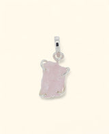 Sterling Silver Raw Cut Rose Quartz Pendant