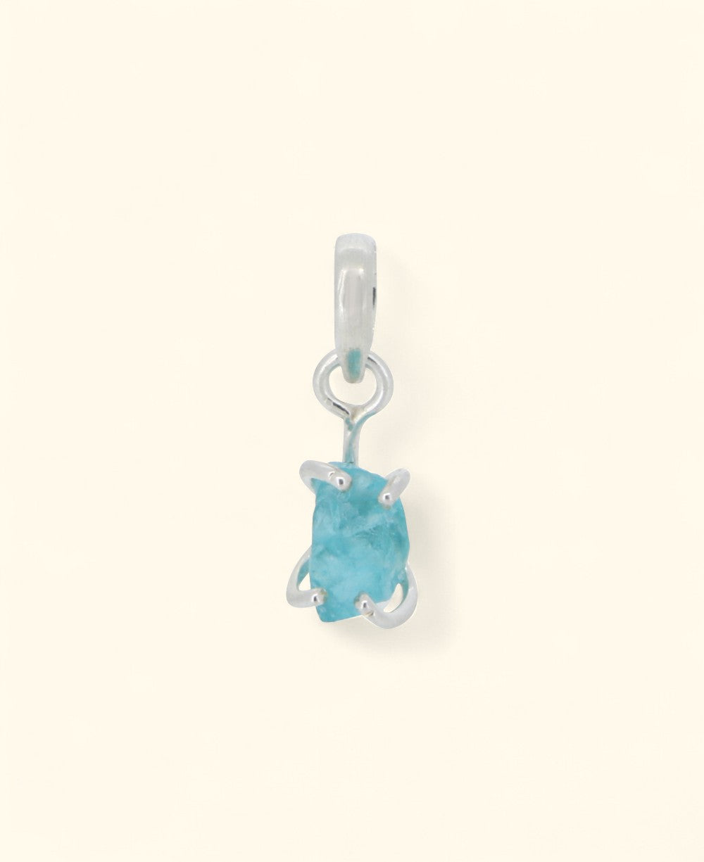 Sterling Silver Raw Cut Apatite Pendant