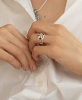 Sterling Silver Triple Amethyst Ring