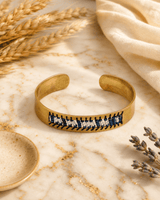 Morse Code Beaded Empower Bracelet, Kenya — bracelets, editorial marble warm lifestyle photo