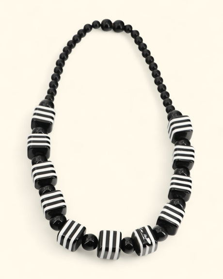 Monochrome Resin Bead Necklace